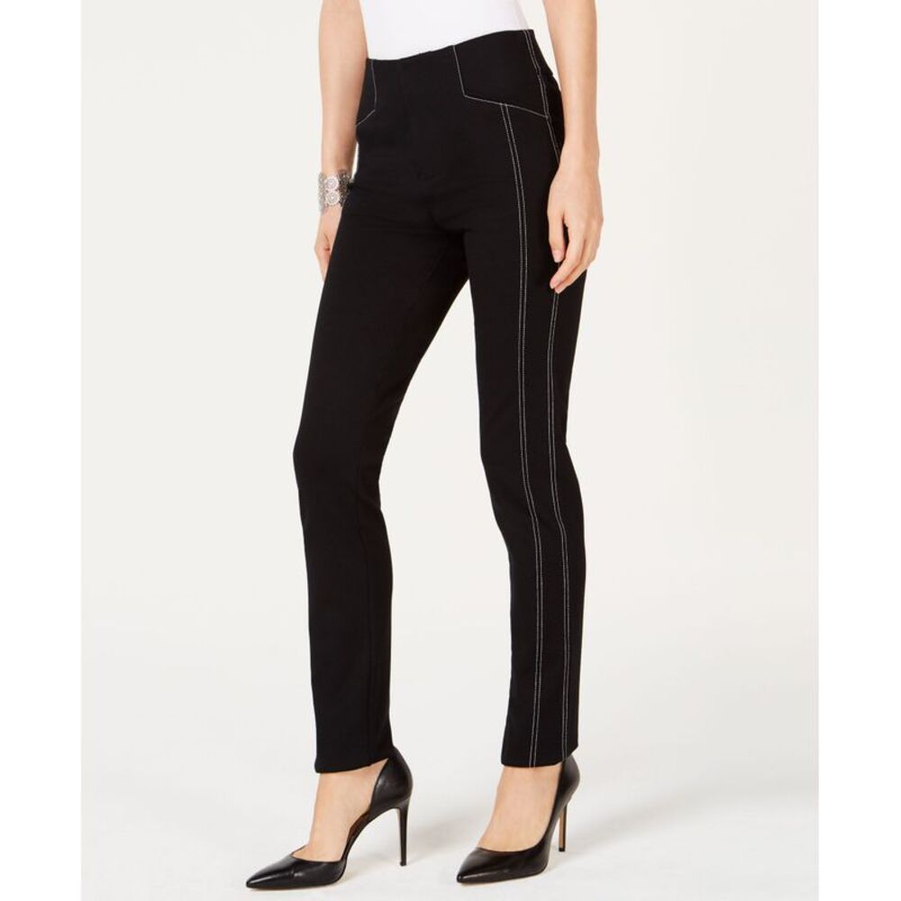 INC International Concepts Curvy Contrast Stitch Straight Leg Pants